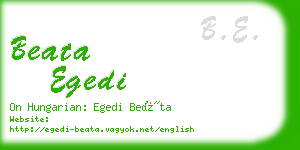 beata egedi business card